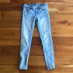 American Eagle light wash jeans.